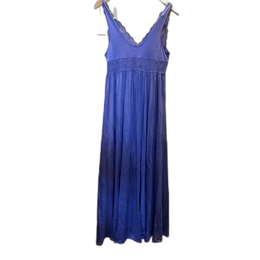 Shadowline Purple Lace Nightgown - Picture 2 of 4